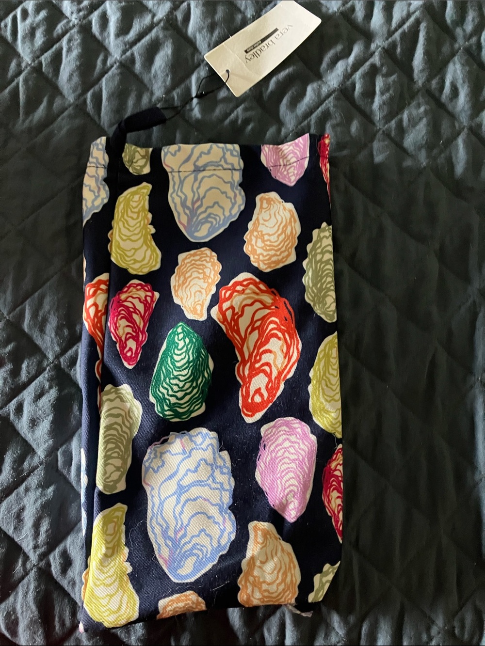 Vera Bradley Oyster Bar Packable Sun Hat - Black Quilt Background - Picture 3 of 5